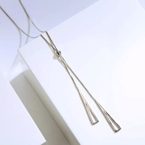 π Sterling Silver Long Adjustable Necklace - Picture 3 of 6